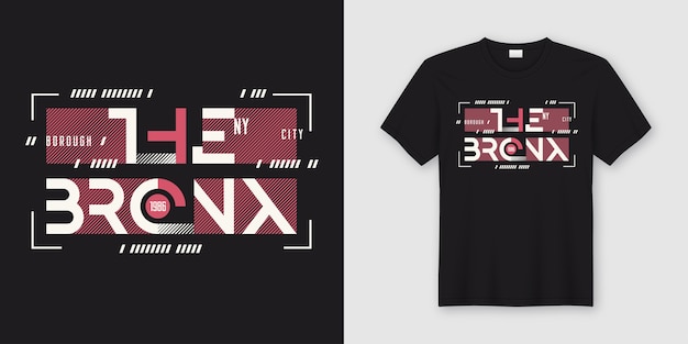 De Bronx New York geometrische abstracte stijl t-shirt en kleding ontwerp, typografie, print, illustratie. Wereldwijde stalen.