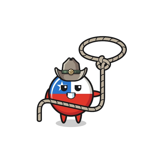 De chili vlag cowboy met lasso touw