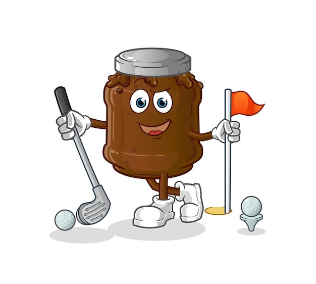 De chocoladejam golfen. stripfiguur