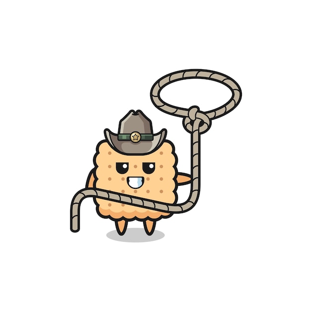 De cracker cowboy met lasso touw schattig design