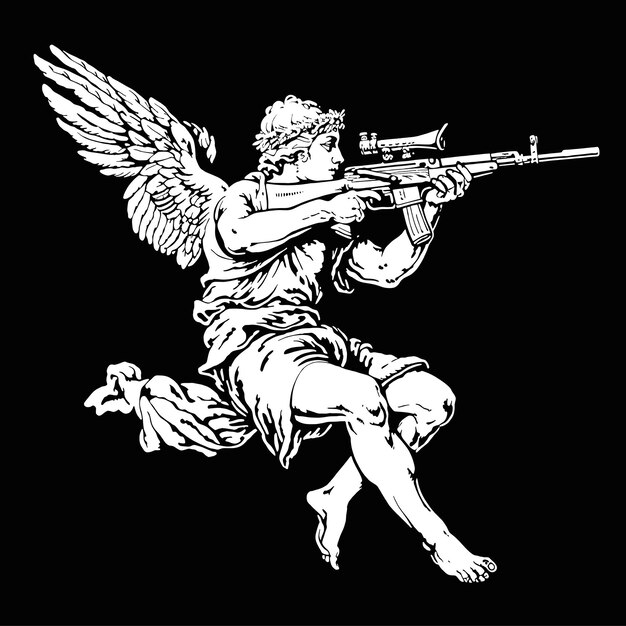 De Cupido met een Kalashnikov assault geweer