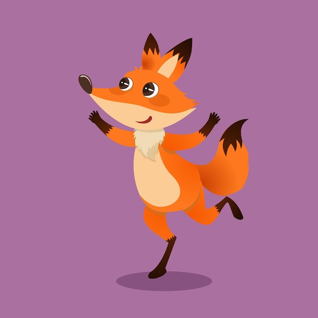 De dansende rode vos Kids Vector sprookjes personages