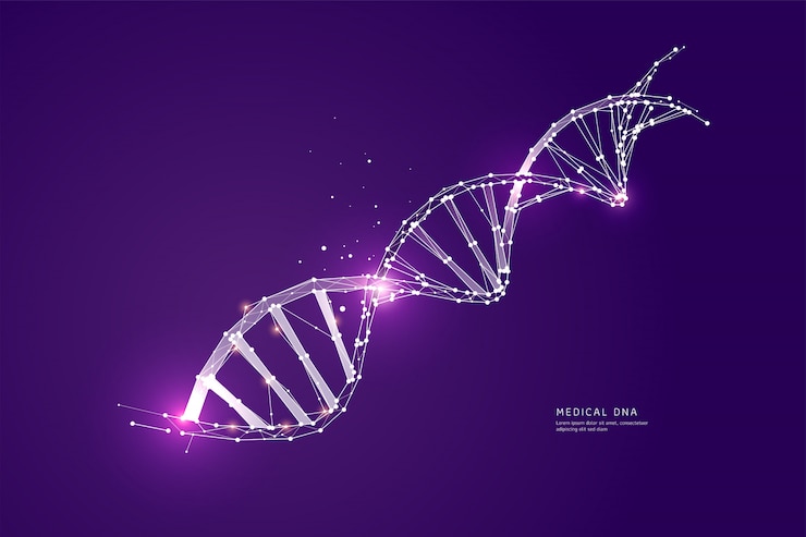 Vector de deeltjes, geometrische kunst van dna.