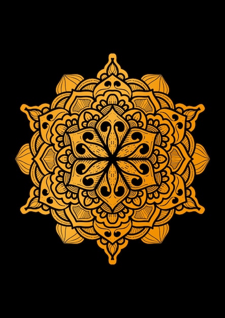 De designachtergrond van een luxe mandala-ornament met een eenvoudig motief