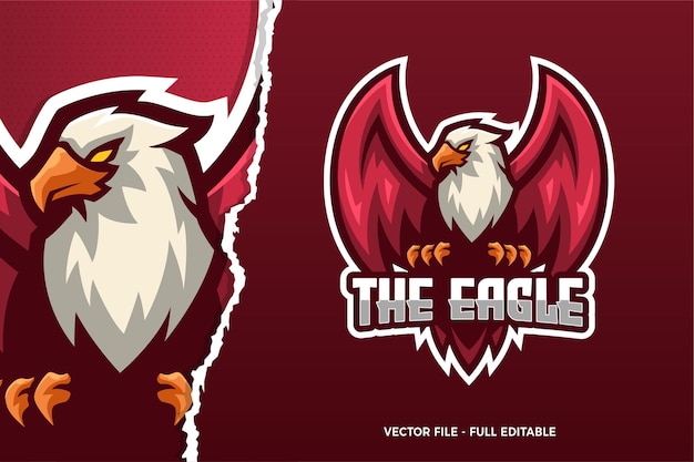 Vector de eagle e-sport game logo sjabloon