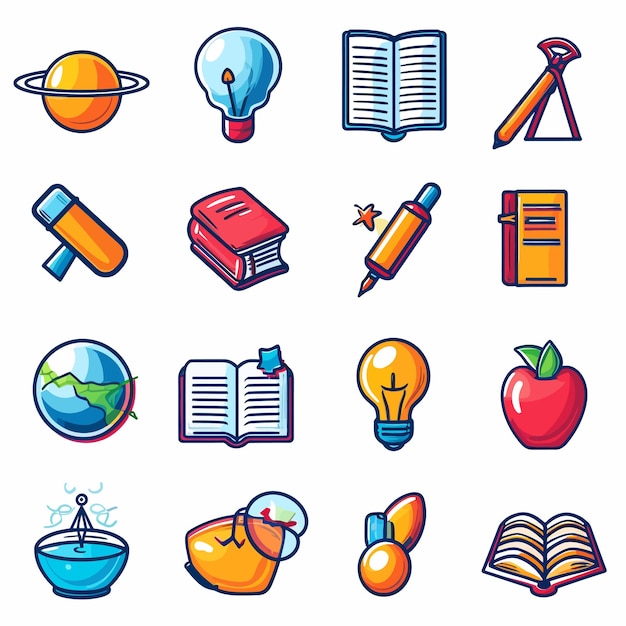 Vector de_education_icon_bundle_set_vector