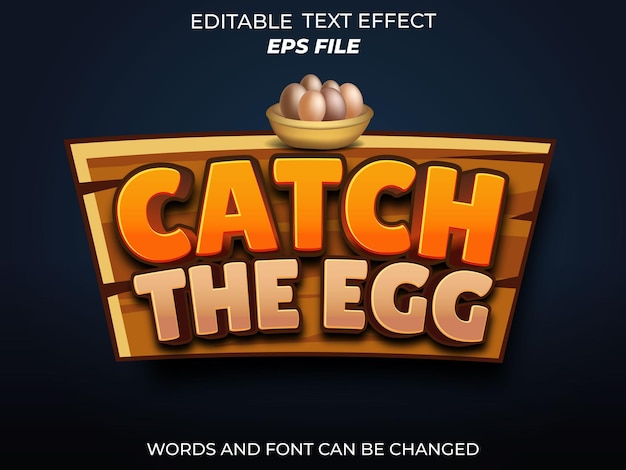 de ei tekst effect lettertype bewerkbare typografie 3d tekst voor games vector sjabloon.