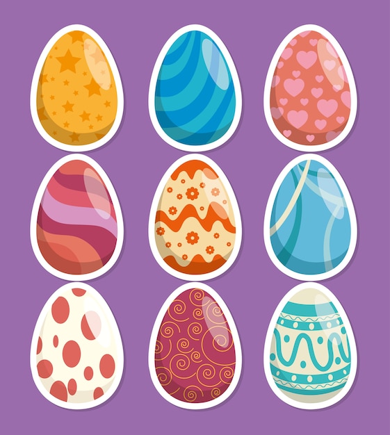 De eieren schilderden gelukkige Pasen-viering