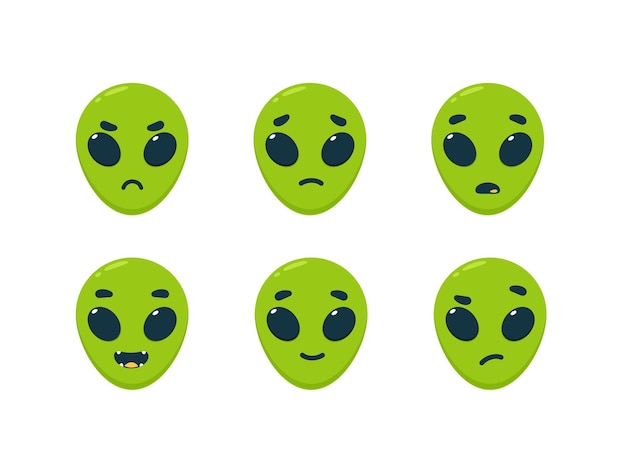 Vector de emoticon van groene alien - feedback emoticon smiley.