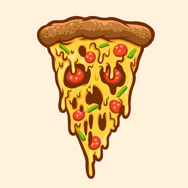 Vector de enge illustratie van halloween van de pizza