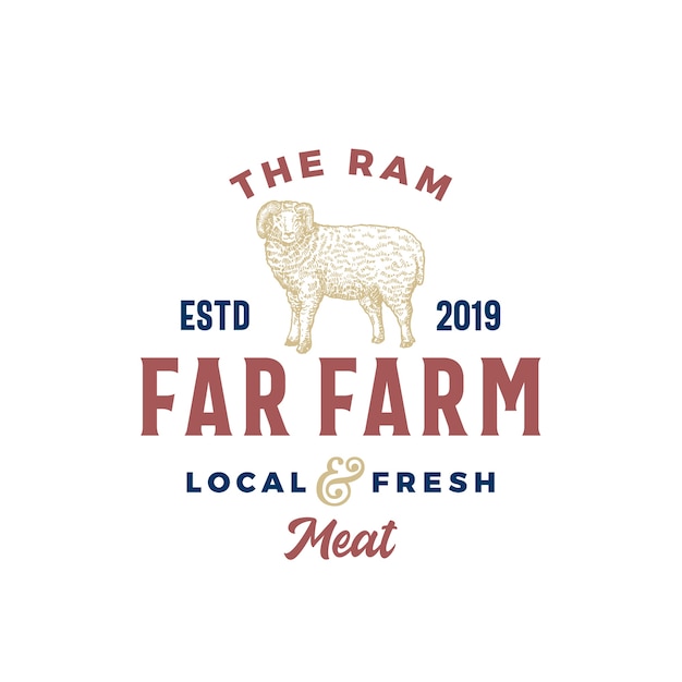 De Far Meat Farm Abstract Vector teken, symbool of Logo sjabloon