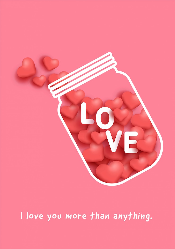 Vector de fles van de liefdefles met binnen hoort voor de kaart van de valentijnskaartendag.