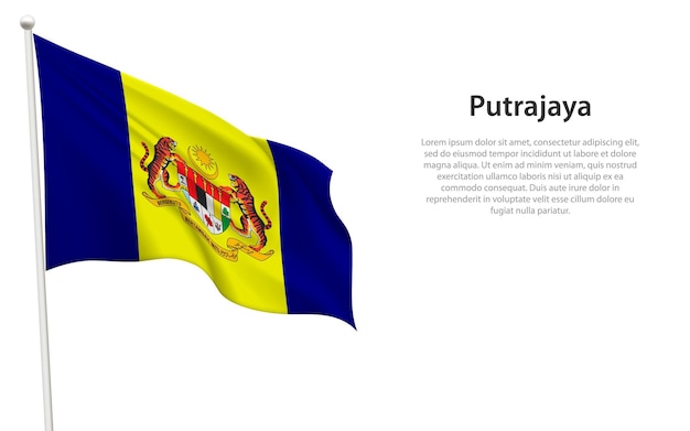 De geïsoleerde zwaaiende vlag van Putrajaya is een staat in Maleisië.