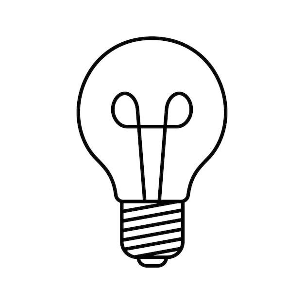 Vector de gloeilamp zit vol ideeën en creatief denken analytisch denken voor verwerking licht met stralen schijnen vector zwart pictogram lamp energie symbool geïsoleerd op wit elektriciteit minimalistisch