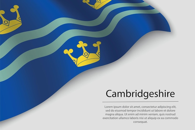 De golfvlag van Cambridgeshire is een graafschap van Engeland Banner- of lintvectorsjabloon