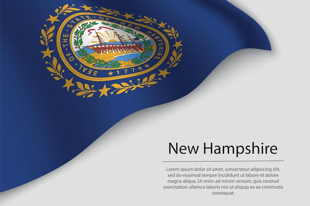 De golfvlag van New Hampshire is een staat van de Verenigde Staten Banner of lintvectorsjabloon