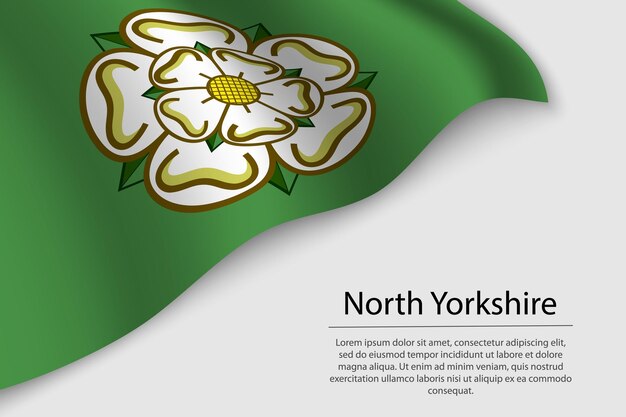 De golfvlag van Noord-Yorkshire is een graafschap van Engeland Banner- of lintvectorsjabloon