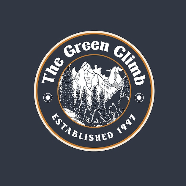 De green climb mountain adventure illustratie logo vector