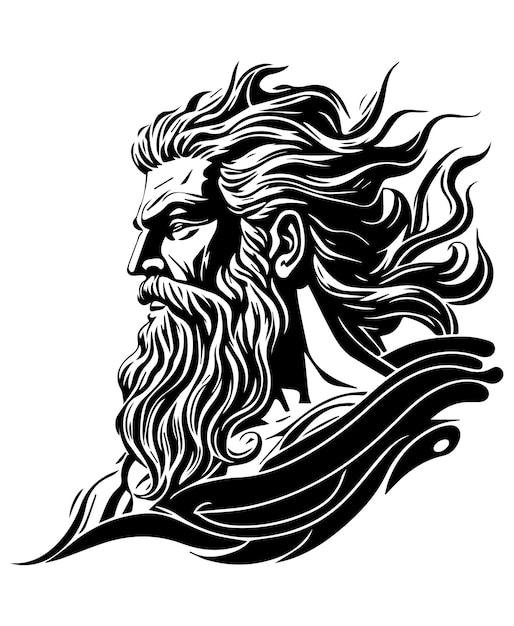 De Griekse god Poseidon vectorillustratie