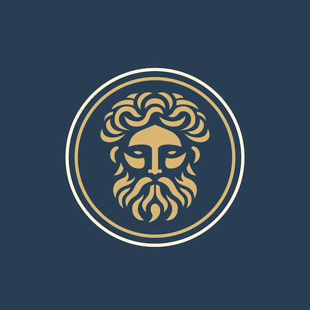 Vector de griekse god zeus moderne elegante logo