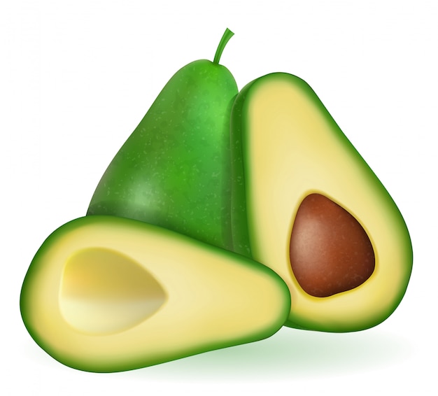 De groene illustratie van het avocado verse rijpe fruit