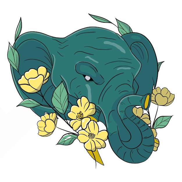 Vector de groene olifant