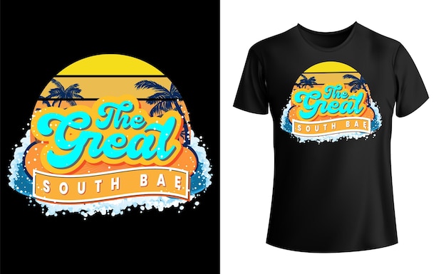 De grote South Bay T-shirt zomer vakantie tshirt ontwerp vector