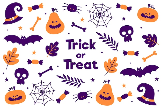 De hand getekende halloween achtergrond