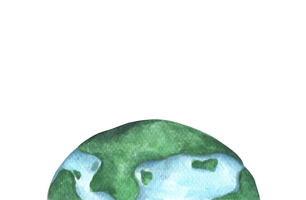 De helft van de planeet aarde. Aquarel illustratie.