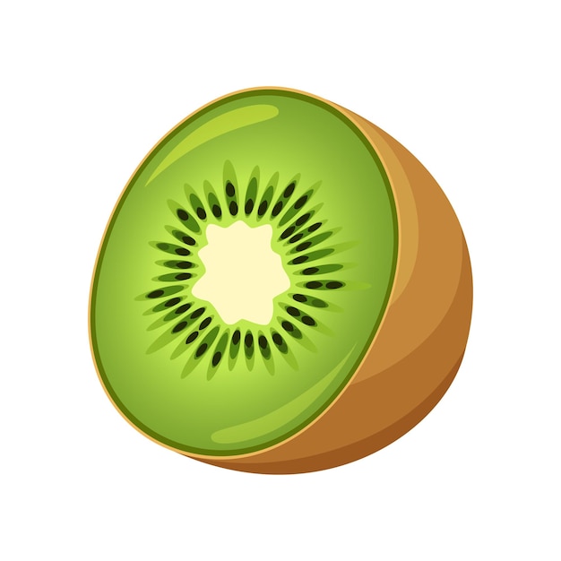 De helft van de verse kiwi's geïsoleerd op een witte achtergrond