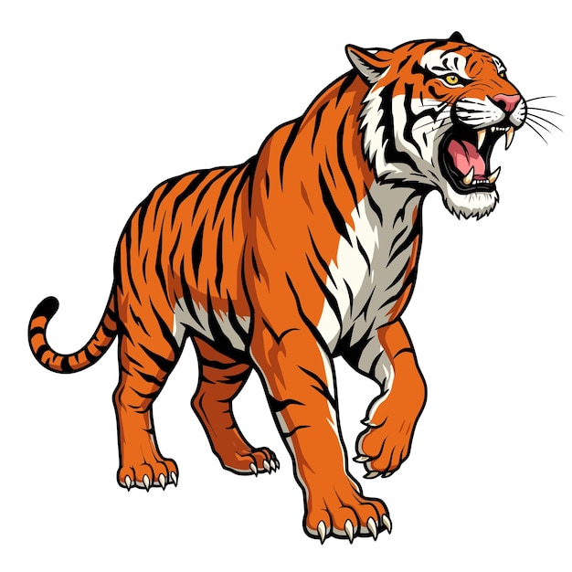 De illustratie van de brullende tijger