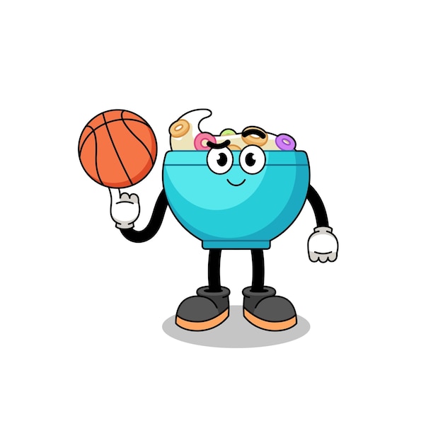 Vector de illustratie van de graangewaskom als basketbalspeler