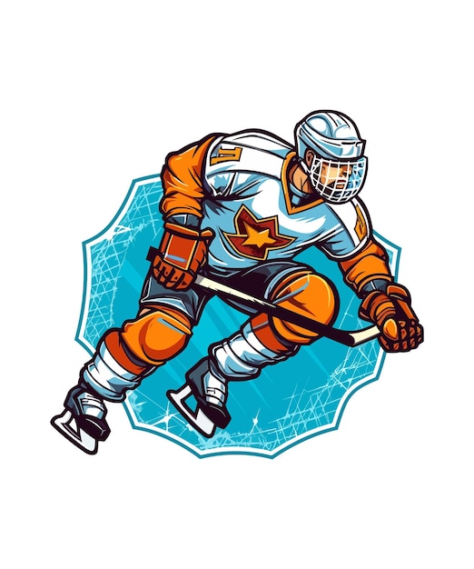 de illustratie van de ijshockeyt-shirt ijshockey vectorontwerp
