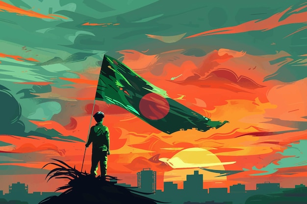 Vector de illustratie van de onafhankelijkheidsdag van bangladesh is op 26 maart.