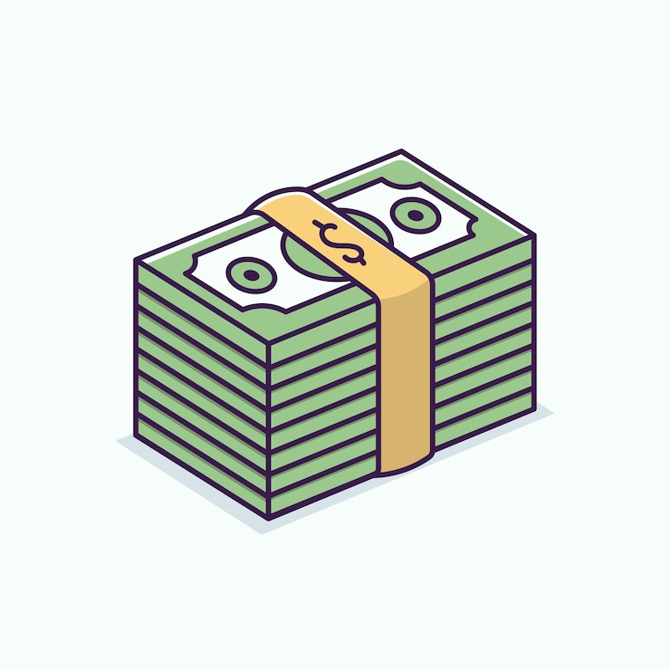 Vector de illustratie van de stapel geld
