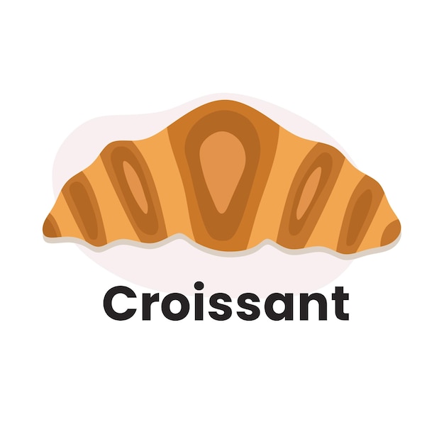 De illustratie van het croissantpictogram voor uw thema van het ontbijtvoedsel