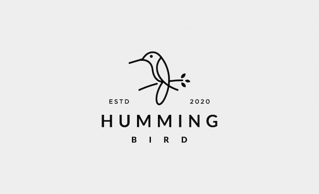 De illustratie van logo colibri simple line logo design