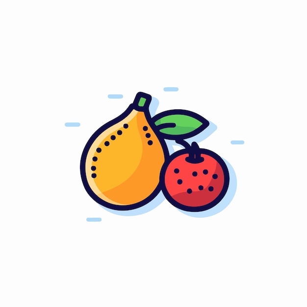 De illustratieontwerp van het fruitpictogram voor een groente- en fruitwinkel