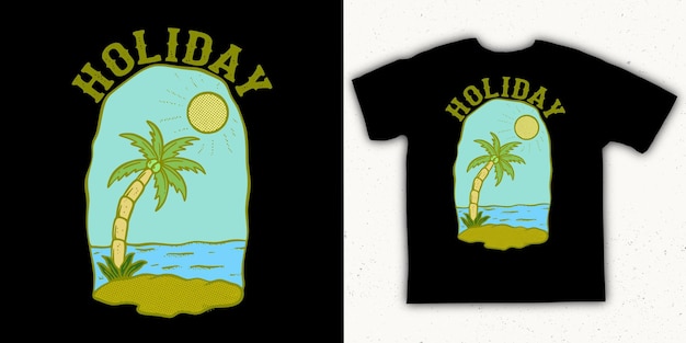 De illustratievector van de strandvakantie voor t-shirtjasje hoodie kan voor stickers enz. worden gebruikt