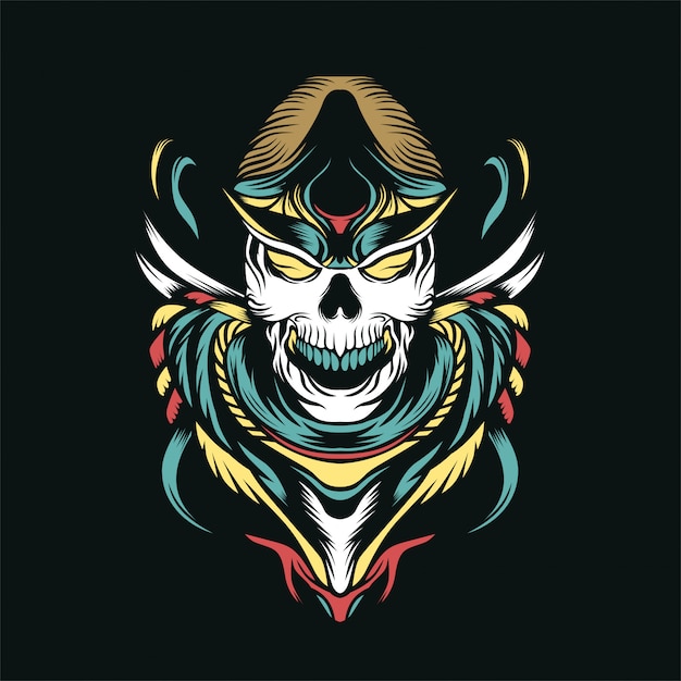 de jager schedel vectorillustratie