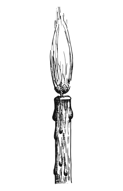 De kaars brandt een handtekening vector schetsen