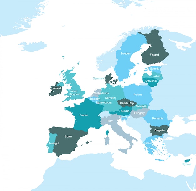 De kaart van de Europese Unie