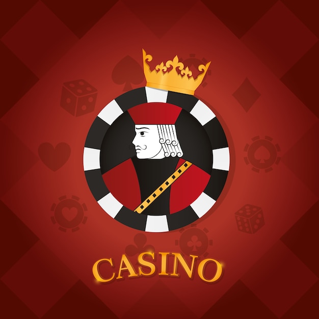 De kaartkoning van het casino over grafisch ontwerp van de spaander het vectorillustratie