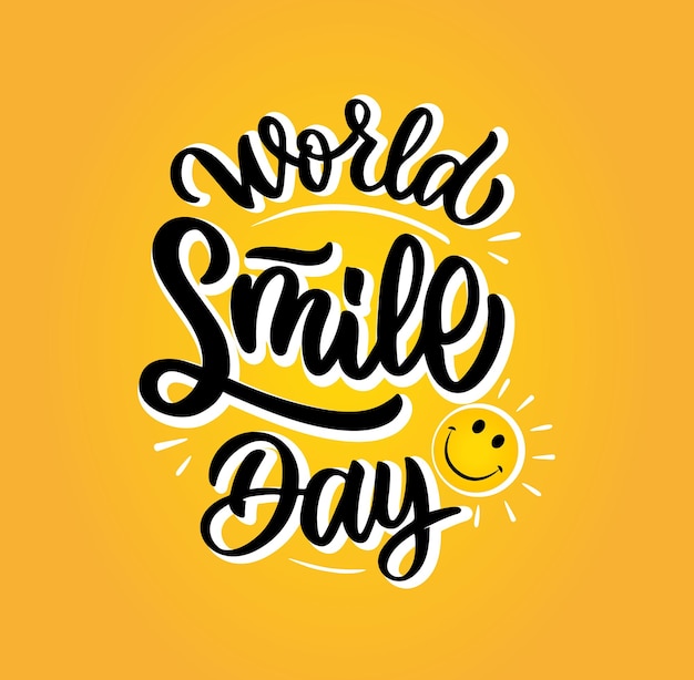 De kalligrafische quote voor World smile day