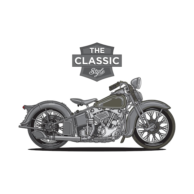 Vector de klassieke stijl vintage motorfiets