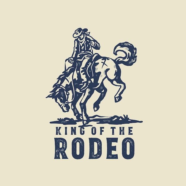 De koning van rodeo vintage stijl illustratie