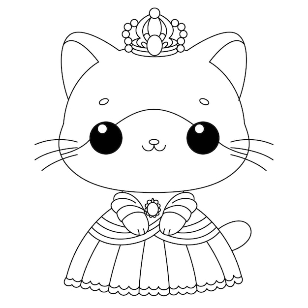 De koninklijke schattige kat kleurpagina