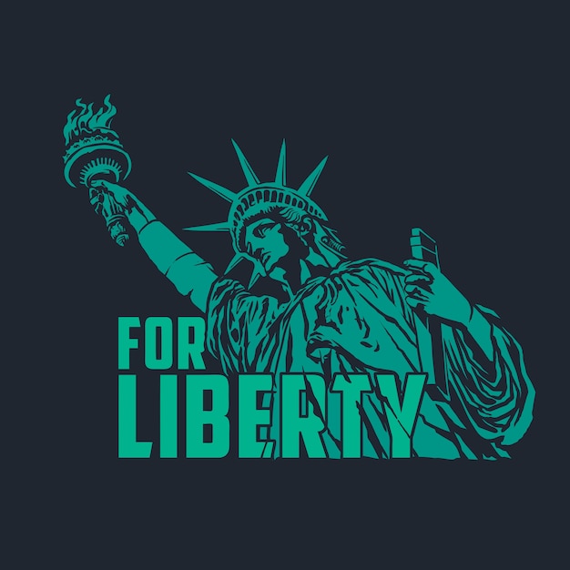 De liberty statue vintage style illustratie