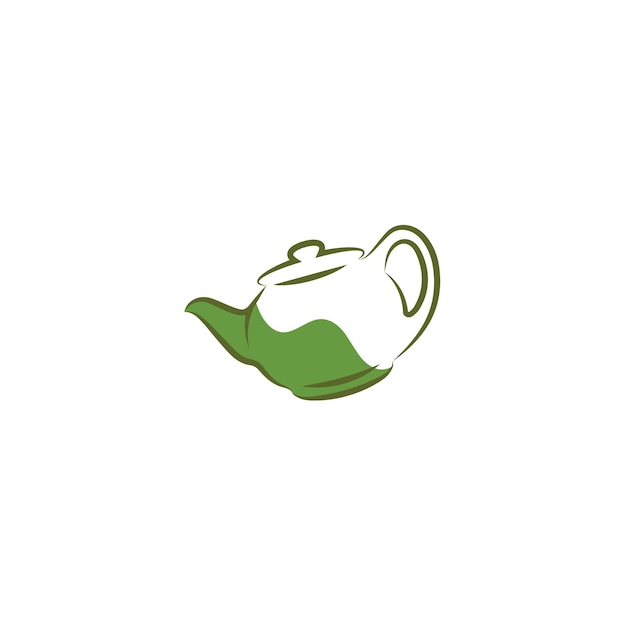 De lijntekeningen van het Green Teapot-logo voor verpakkingsontwerpen, ecogemeenschap, spa en wellness