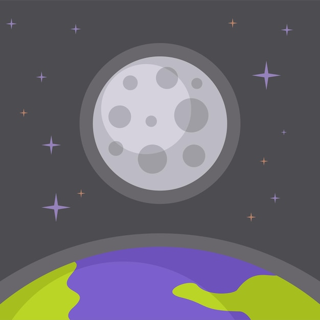 De maan en de aarde geïsoleerd achtergrond
